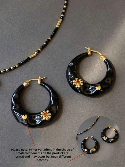 French Retro Asymmetrical Drop Earrings