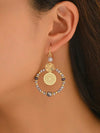 Retro Crystal Beaded Pendant Earrings