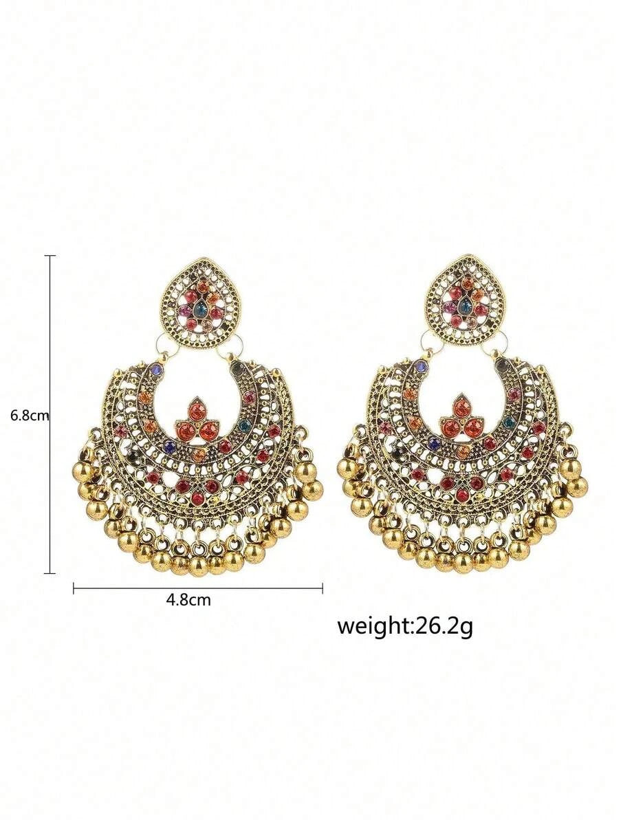 Multicolor Rhinestone Statement Earrings