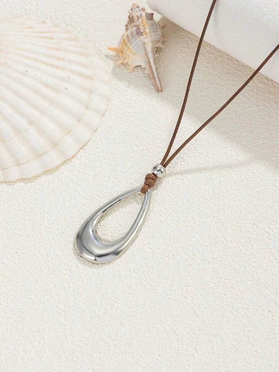 Asymmetrical Water Drop Charm Necklace