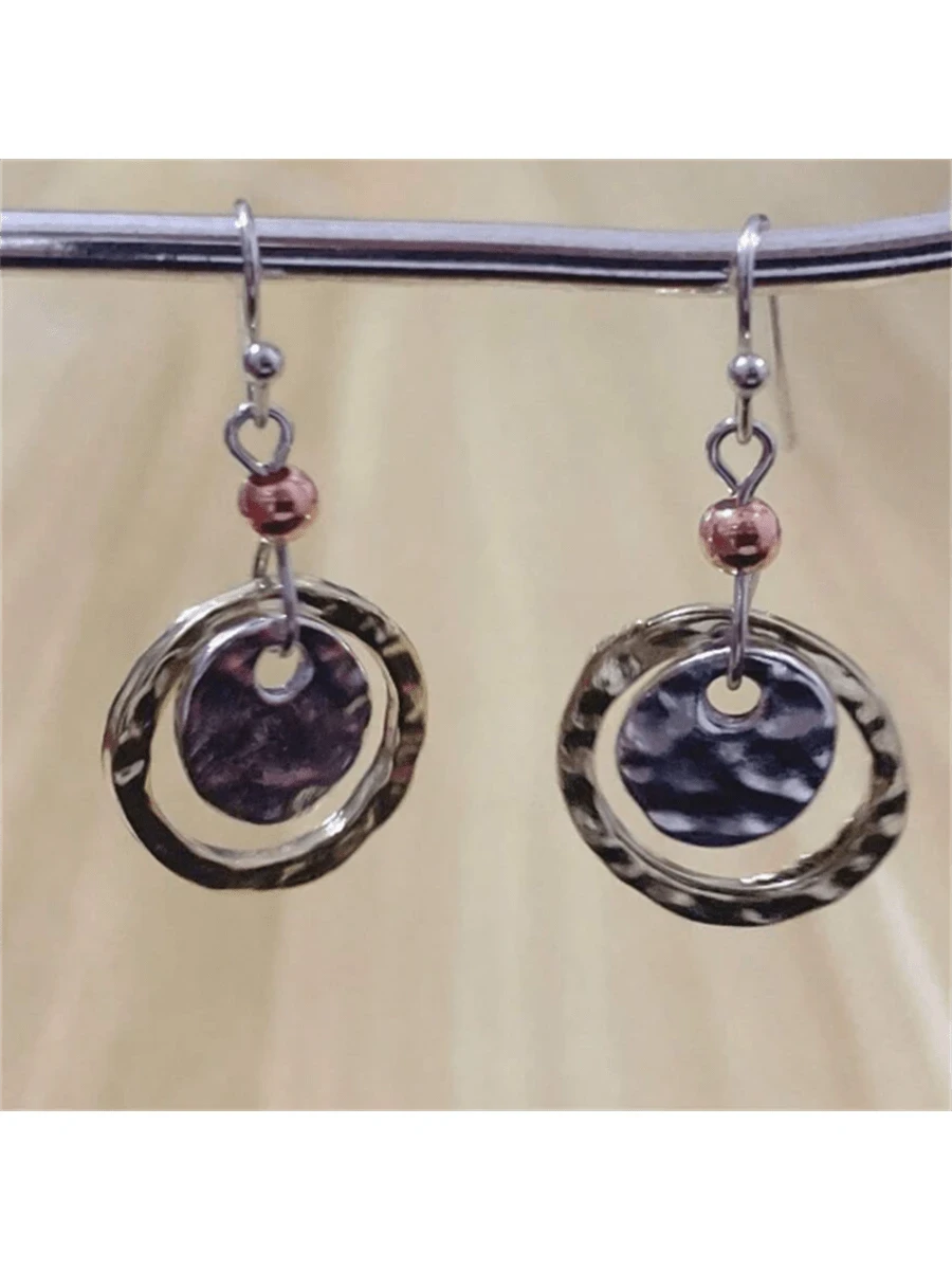 Bohemian Vintage Hollow Round Pendant Earrings