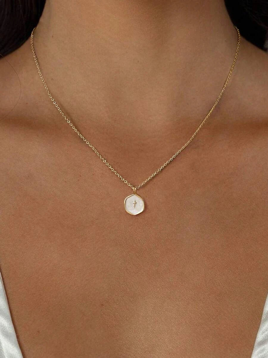Gold Cross Pendant Necklace