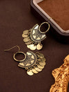 Retro Carved Disc Tassel Earrings