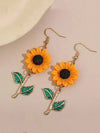 Vintage Sunflower Alloy Earrings