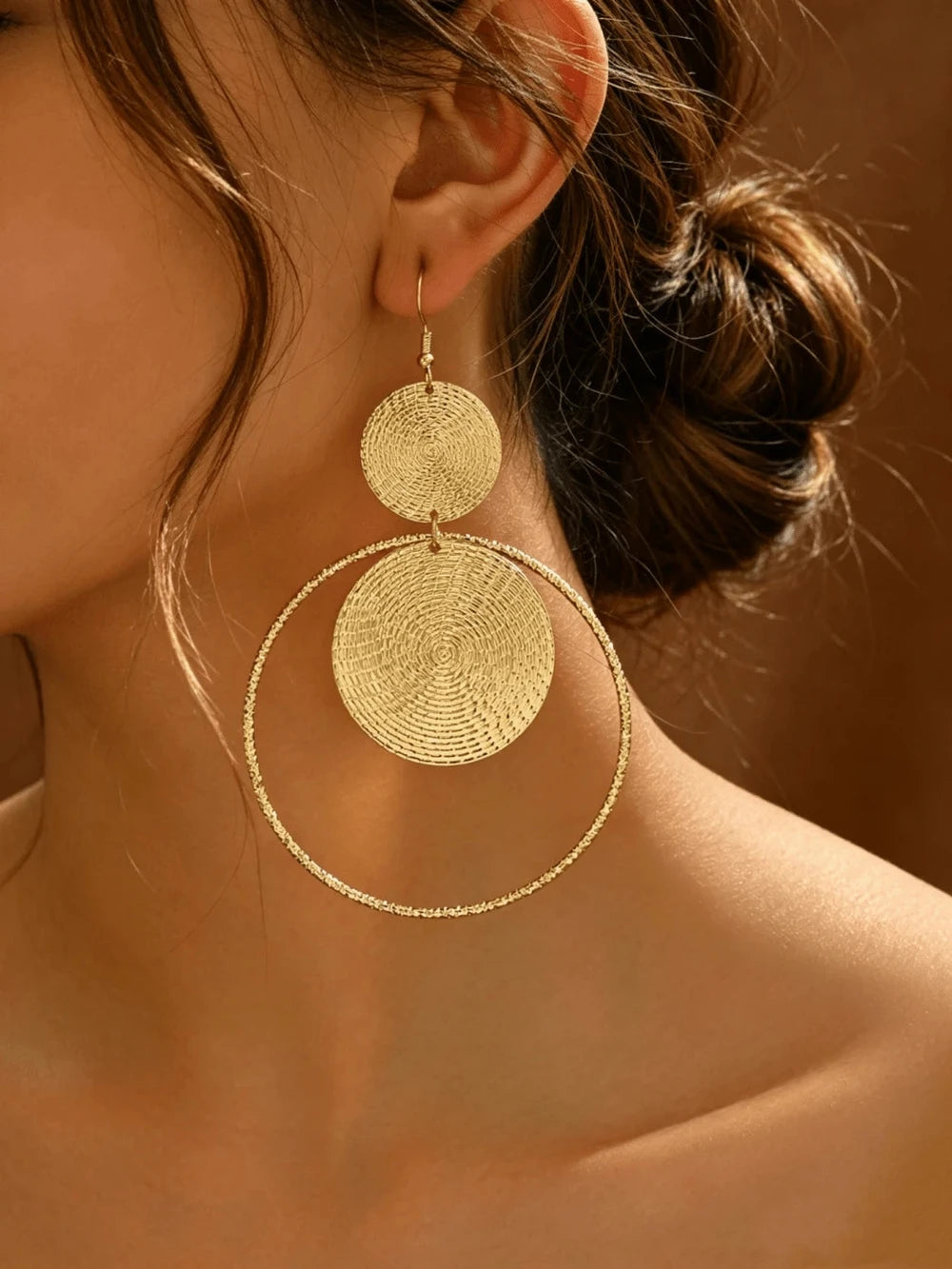 Elegant Personalized Round Large Earrings