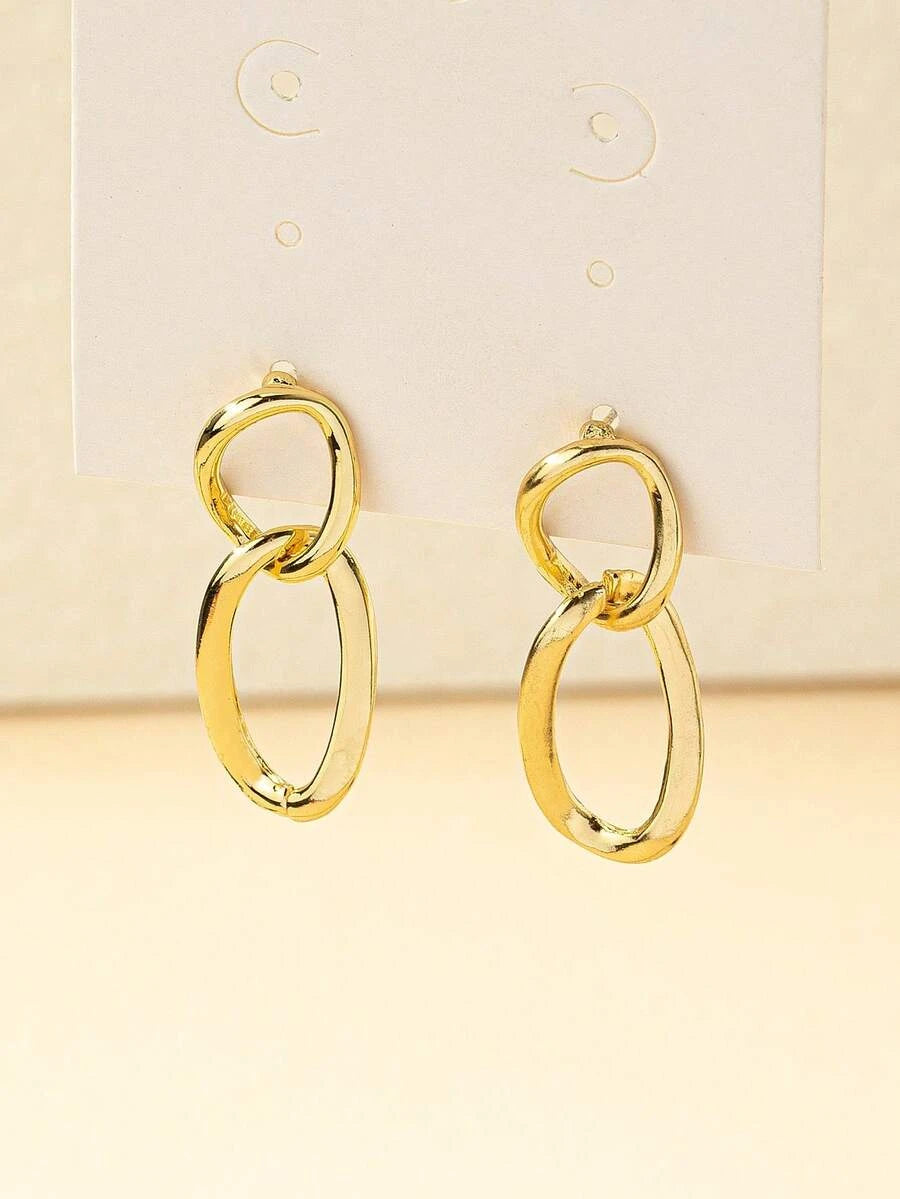 Chain Design Drop Earrings
