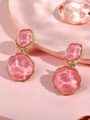 Asymmetric Green Wave Drop Earrings
