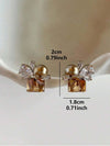 French Faux Pearl Glass Stud Earrings