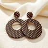 Brown Polka Dot Acrylic Geometric Dangle Earrings