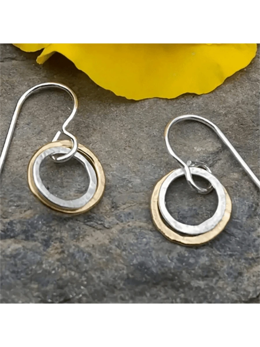 Bohemian Vintage Hollow Round Pendant Earrings