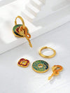 Colorful Enamel Geometric Hoop Earrings