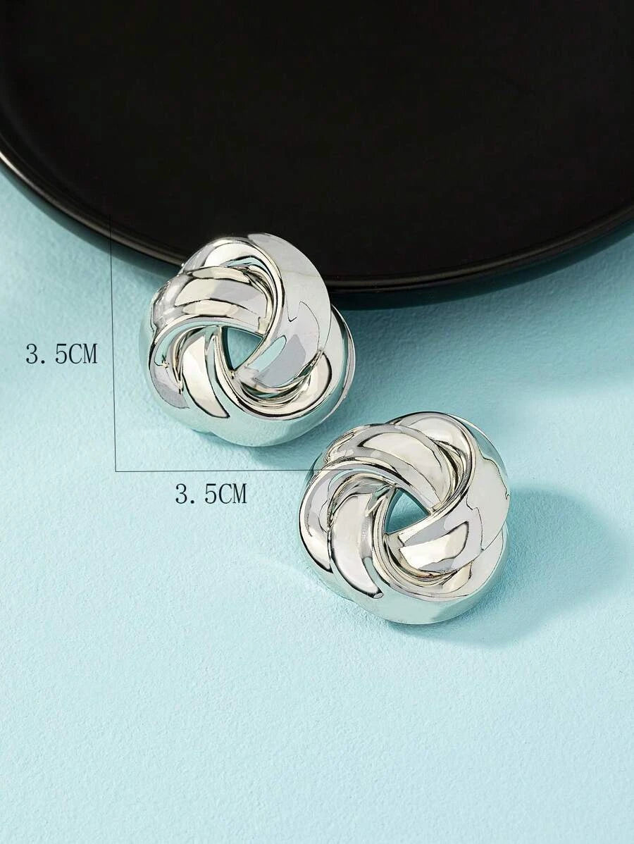 Chic Lacquered Geometric Earrings