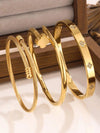 Stainless Steel Flower Zirconia Bangle Bracelet Jewelry Set
