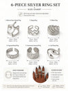 Stainless Steel Geometric Open Ring Set