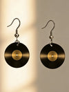Retro Vinyl Record Drop Earrings