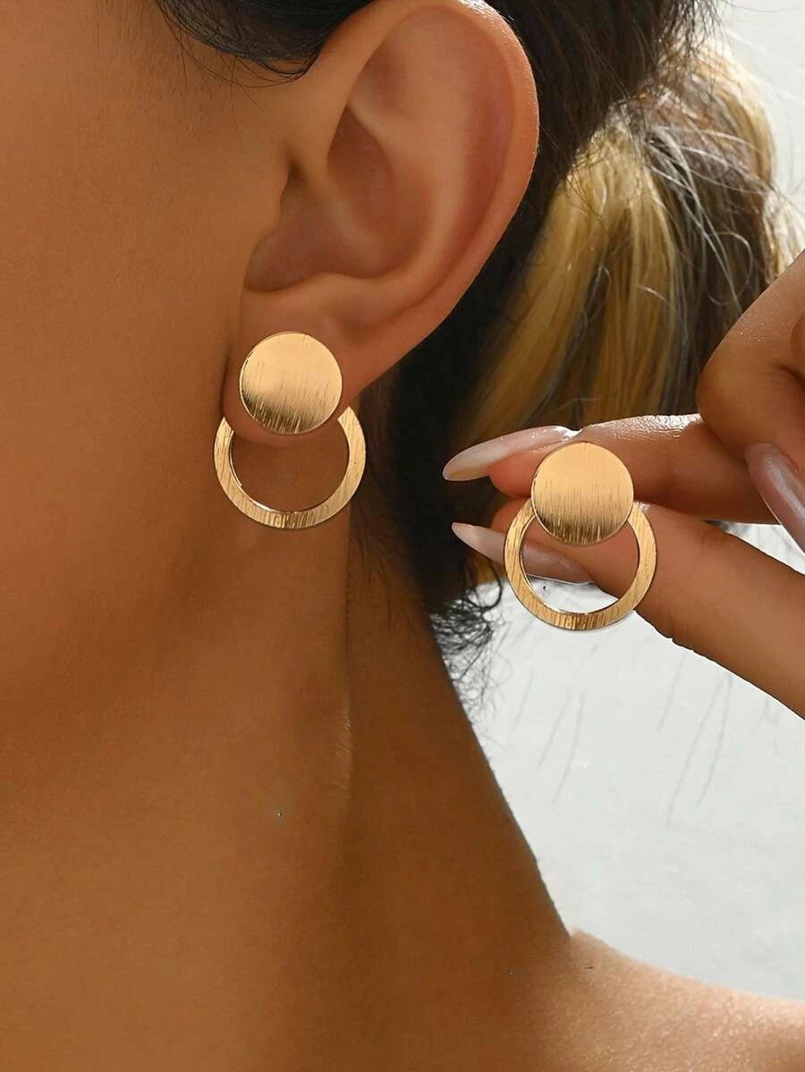 Minimalist Geometric Spiral Floral Earrings