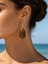Vintage Tiger Eye Teardrop Earrings