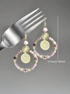 Retro Crystal Beaded Pendant Earrings