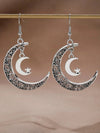 Retro Asymmetric Crescent Moon Drop Earrings