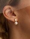 Gold Plated Pearl Bridal Earrings
