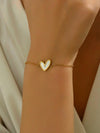 Gold Plated Stainless Steel Asymmetrical Heart Bracelet