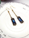 Retro Bronze Crystal Long Earrings