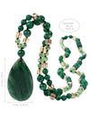 Vintage Green Agate Teardrop Pendant Necklace
