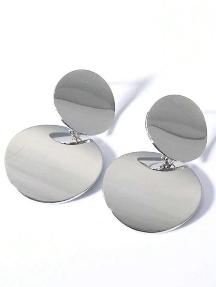 Retro Fashion Metal Round Disc Earrings