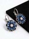 Vintage Floral Royal Blue Dangle Earrings
