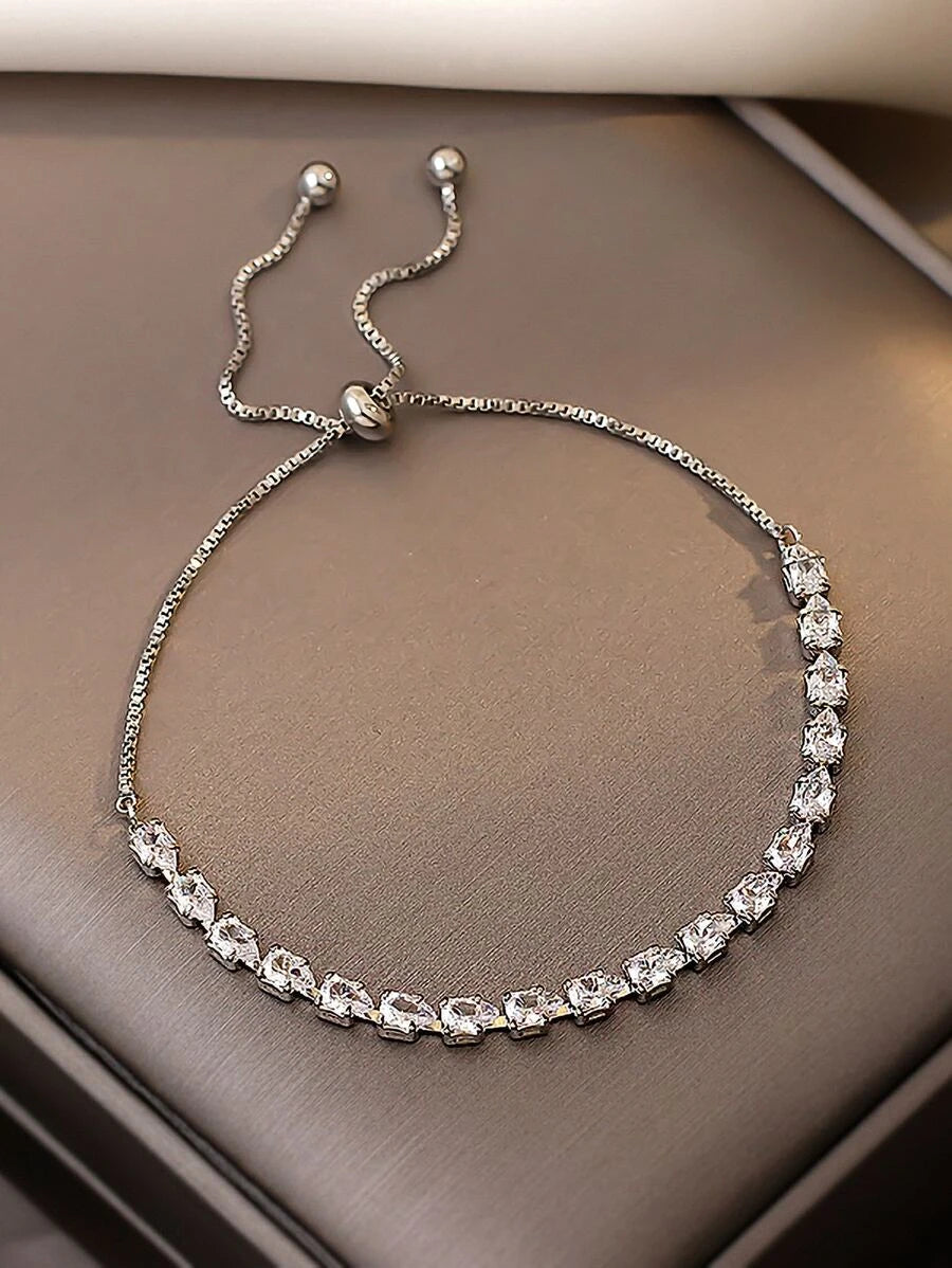 Andkiss Cubic Zirconia Decor Bracelet