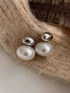 Gold Plated Faux Pearl Stud Earrings
