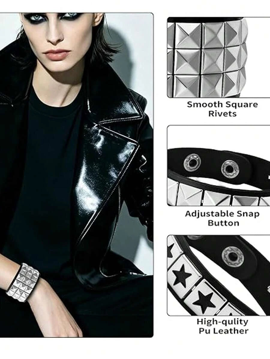 Punk Rock Studded Leather Bracelet