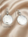 Hammered Gold Round Disc Drop Earrings