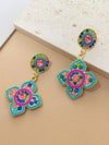 Retro Colorful Flower Stud Earrings