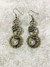 Minimalist Steampunk Gear Earrings