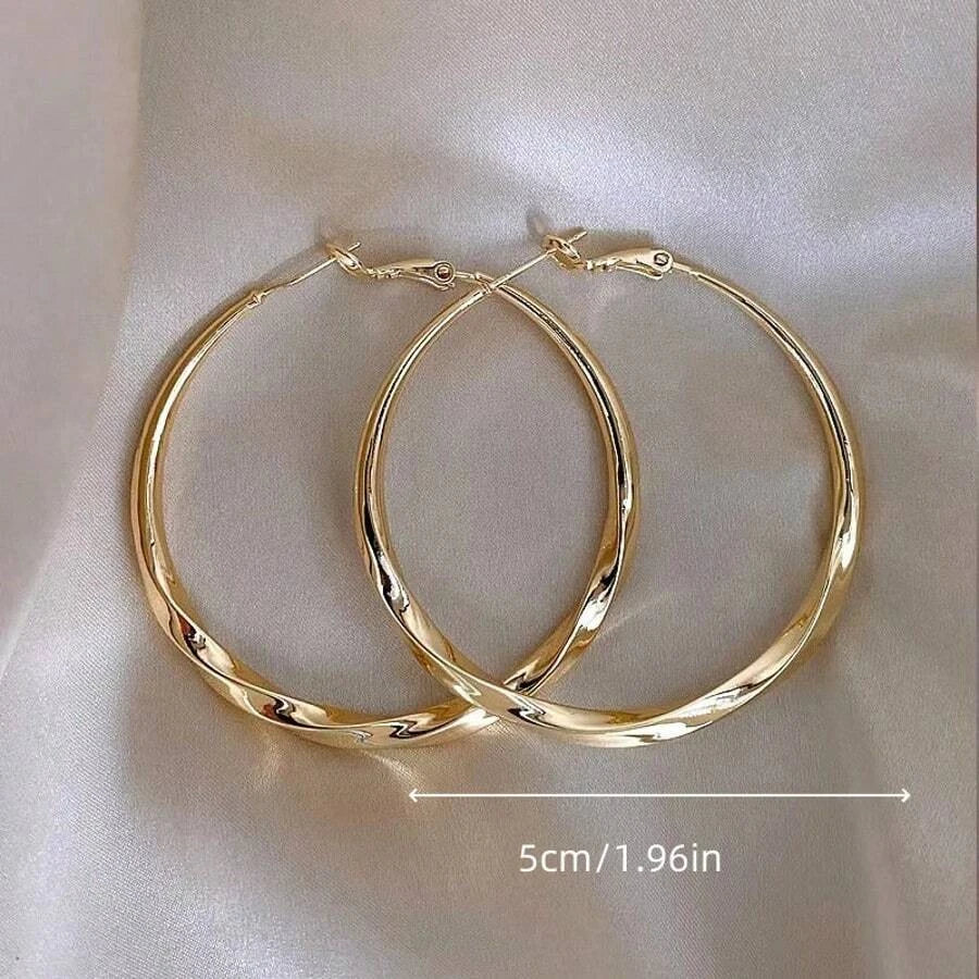 Minimalist Gold Oversize Hoop Earrings