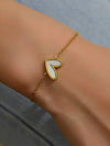 Gold Plated Stainless Steel Asymmetrical Heart Bracelet