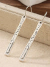Vintage Silver Hollow Cross Drop Earrings