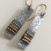 Hammered Rectangular Drop Earrings