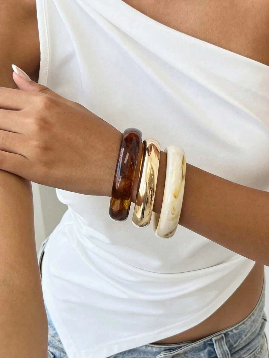 Yellow Round Bracelet Set