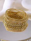 Golden Bead Faux Pearl Bracelet Set