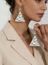 Vintage Minimalist Distressed Metal Disc Earrings