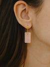 Natural Amethyst Square Pendant Earrings
