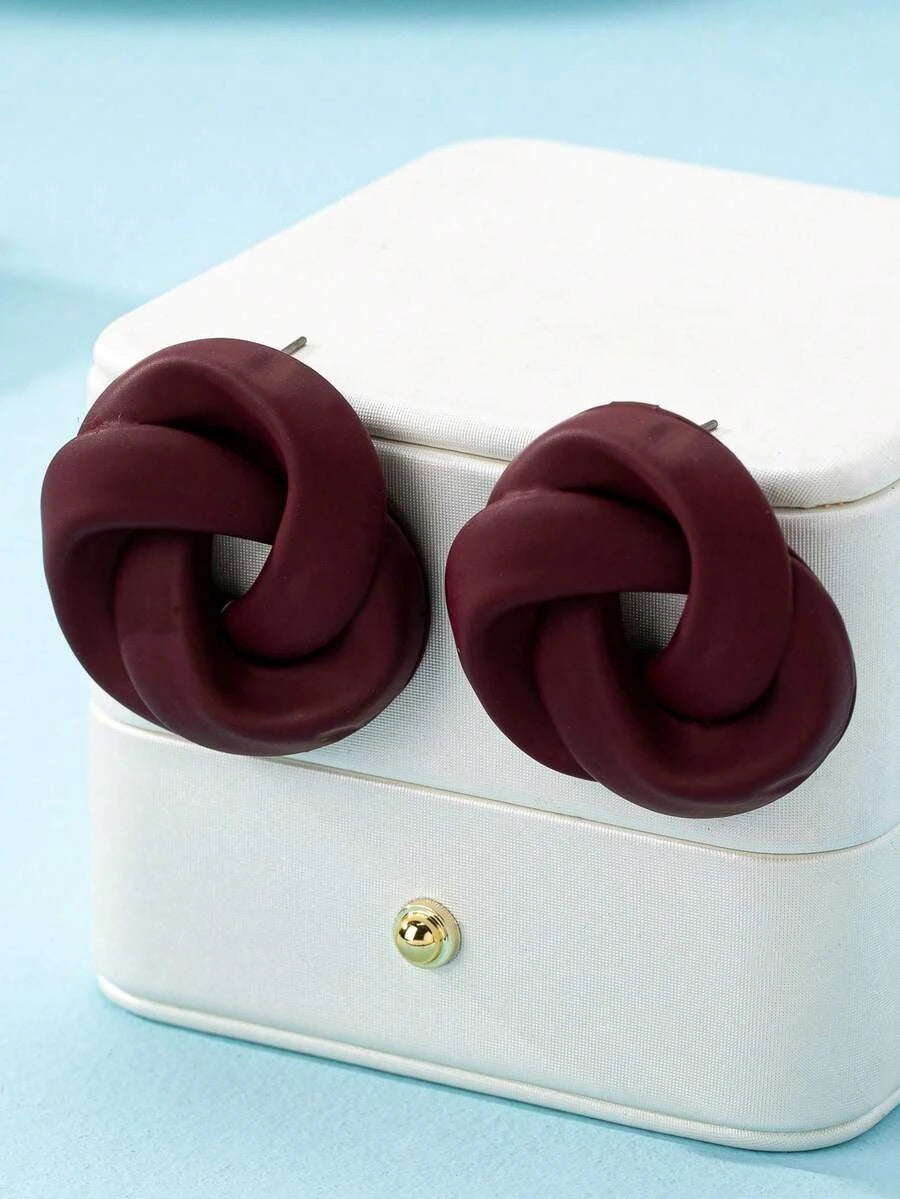 Chic Lacquered Geometric Earrings