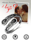 Sterling Silver Black Agate Spoon Ring