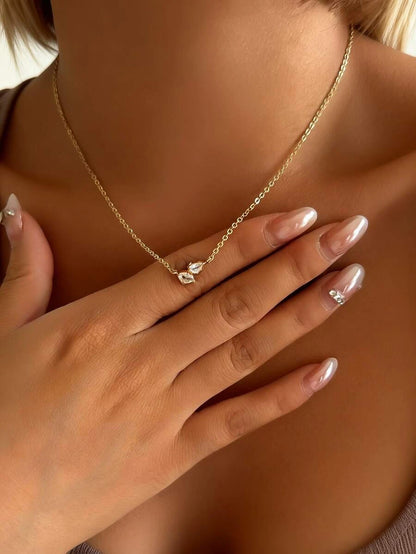 Minimalist Water Drop Double Layer Pendant Necklace