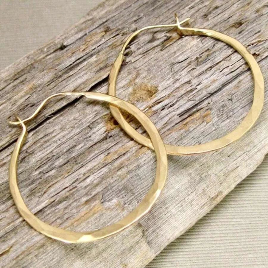 Hammered Large Hoop Earrings