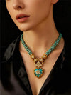 Heart Rhinestone Blue Jewelry Set