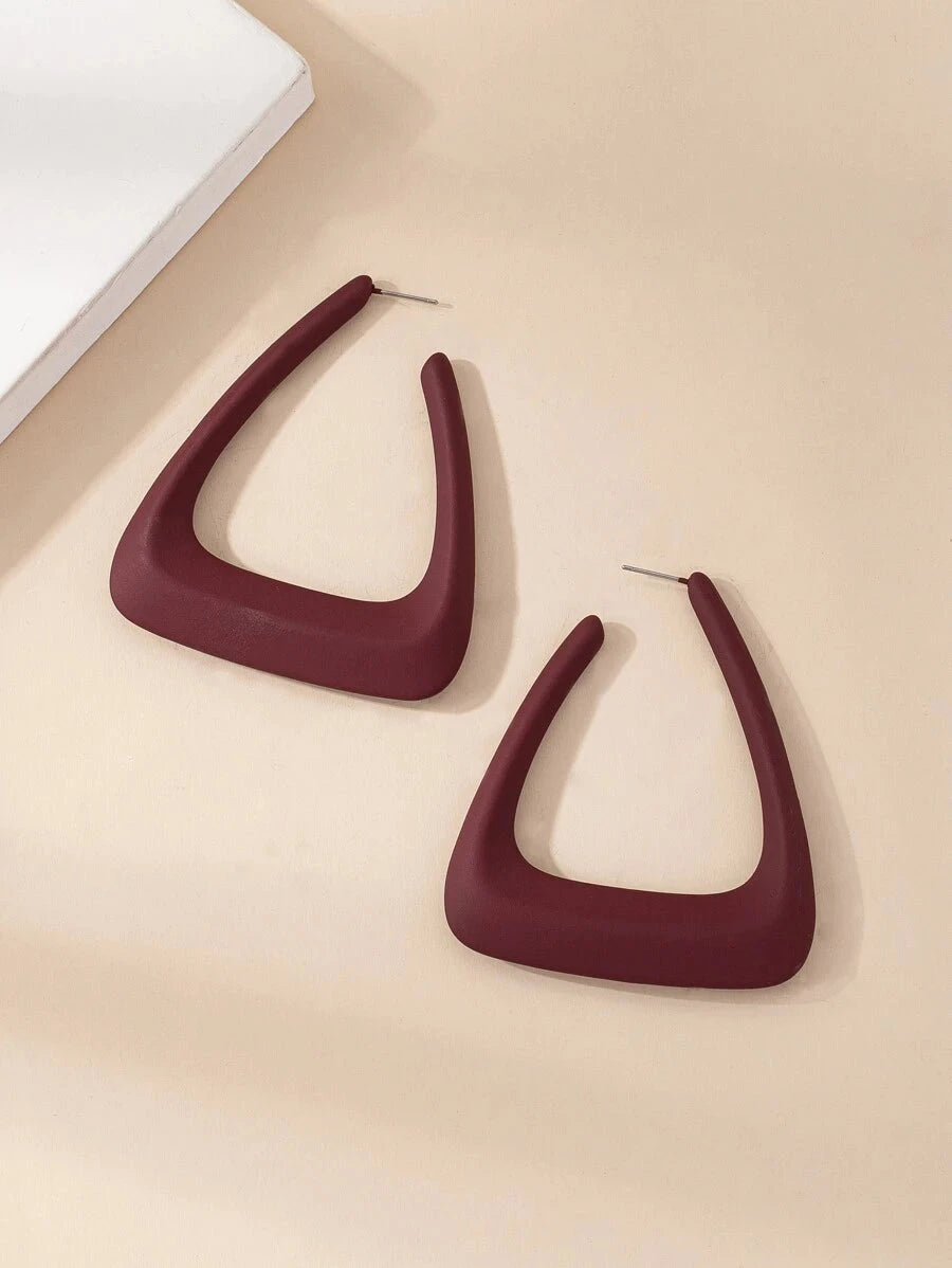 Geometric Design Hoop Earrings