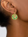 Enamel Geometric Hoop Earrings